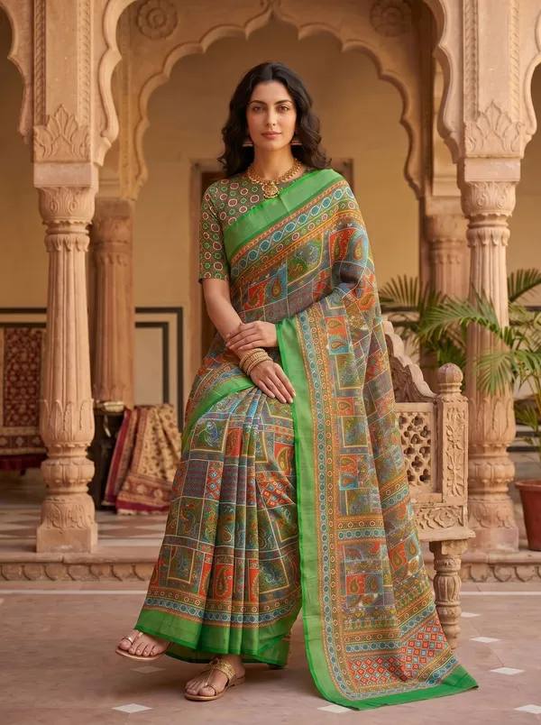 Multi_Color_Digital_Printed_Art_Silk_Cotton_Saree_with_Silver_Zari_Border