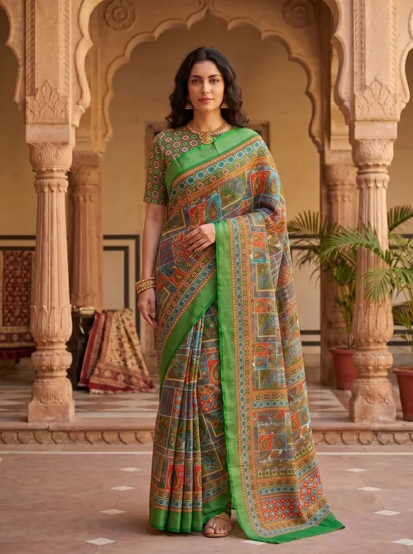 Multi_Color_Digital_Printed_Art_Silk_Cotton_Saree_with_Silver_Zari_Border