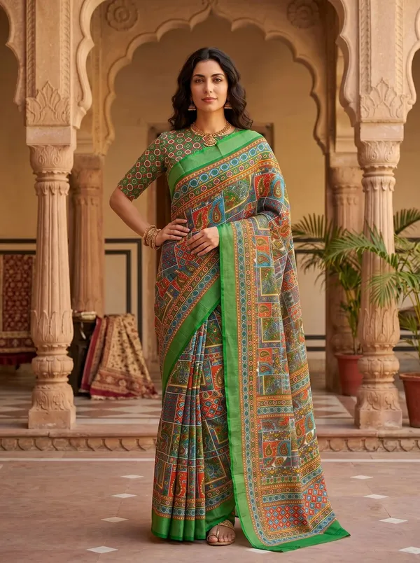 Multi_Color_Digital_Printed_Art_Silk_Cotton_Saree_with_Silver_Zari_Border