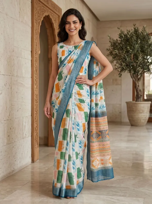 Multi_Art_Silk_Cotton_Digital_Printed_Saree_with_Silver_Zari_Border