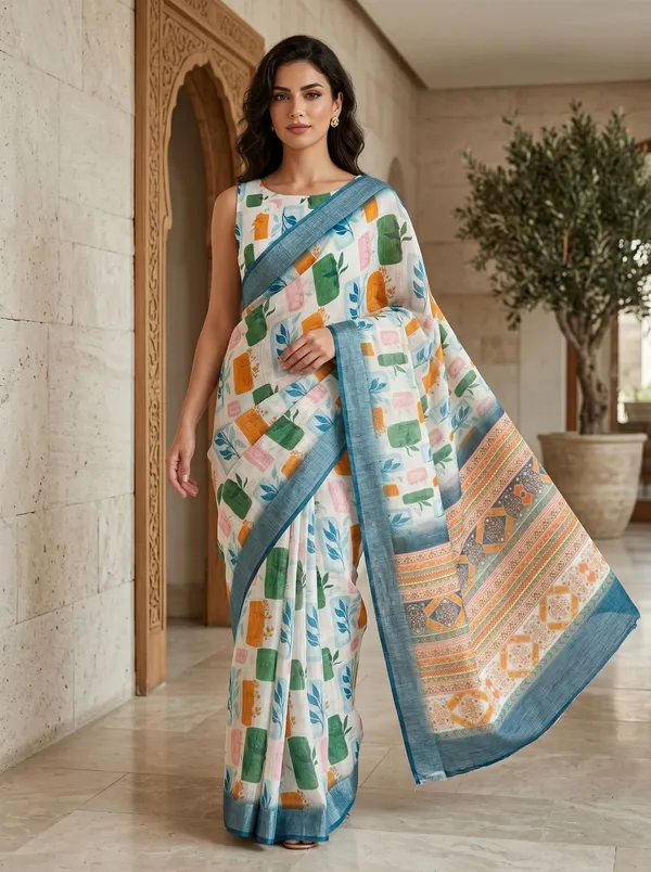 Multi_Art_Silk_Cotton_Digital_Printed_Saree_with_Silver_Zari_Border