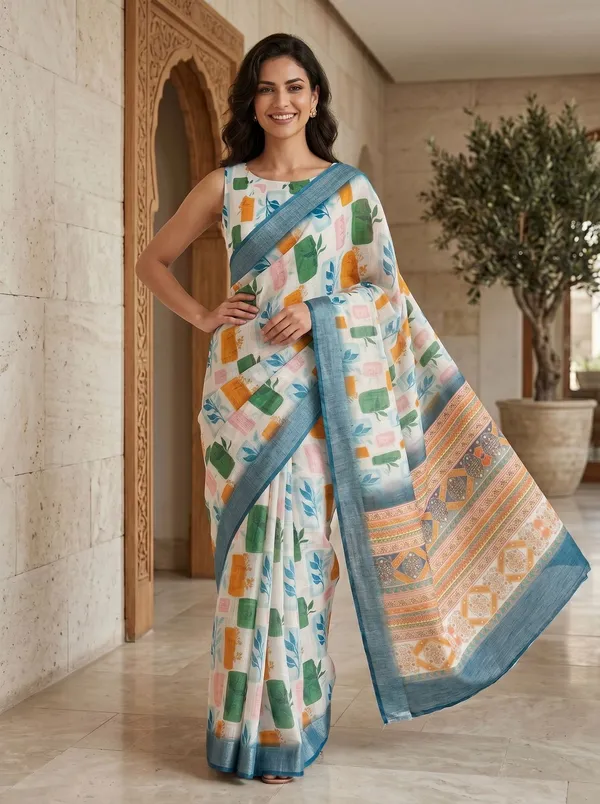Multi_Art_Silk_Cotton_Digital_Printed_Saree_with_Silver_Zari_Border