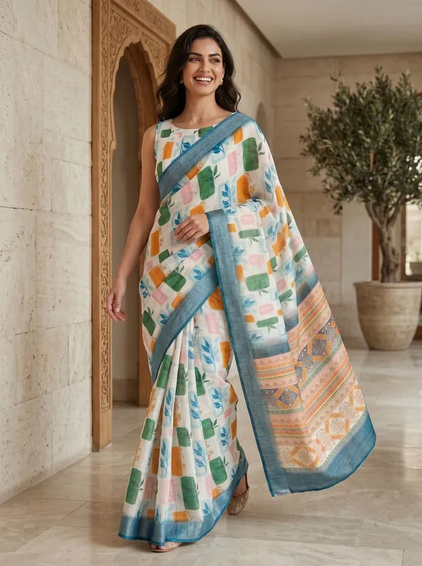 Multi_Art_Silk_Cotton_Digital_Printed_Saree_with_Silver_Zari_Border