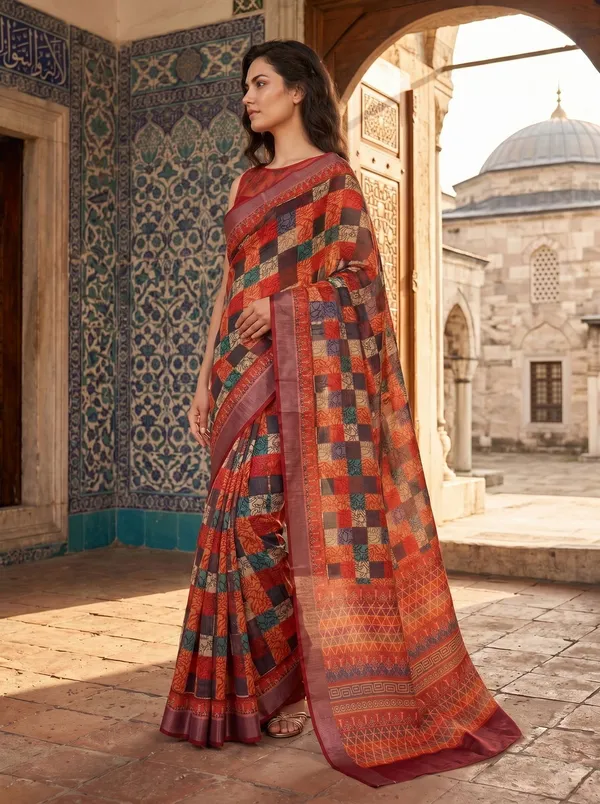 Multi-color_Art_Silk_Cotton_Digital_Printed_Saree_with_Silver_Zari_Border
