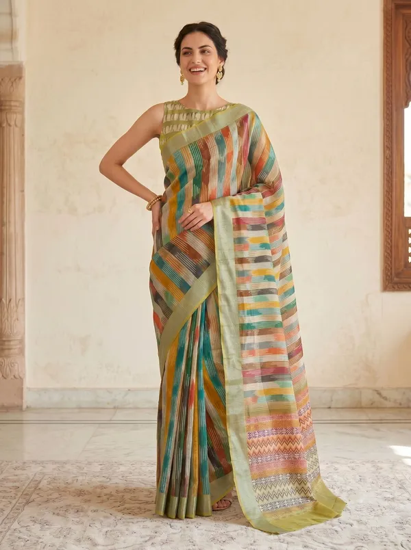 Multi_Color_Digital_Printed_Art_Silk_Cotton_Saree_with_Silver_Zari_Border