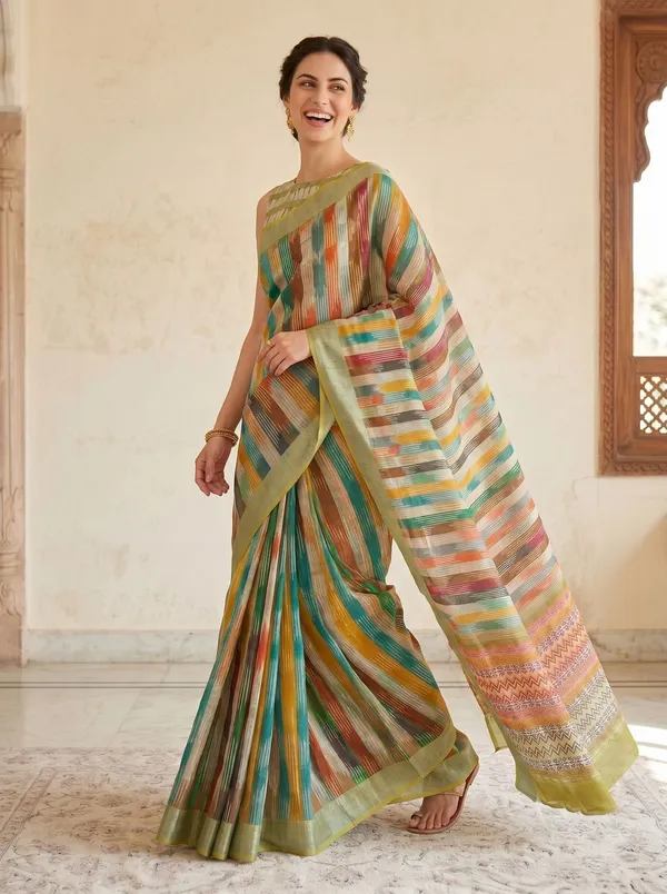 Multi_Color_Digital_Printed_Art_Silk_Cotton_Saree_with_Silver_Zari_Border