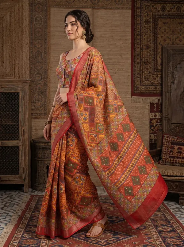 Multi_Color_Digital_Printed_Art_Silk_Cotton_Saree_with_Silver_Zari_Border