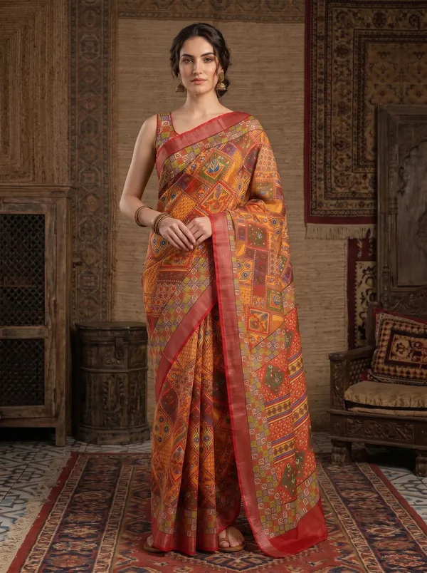 Multi_Color_Digital_Printed_Art_Silk_Cotton_Saree_with_Silver_Zari_Border