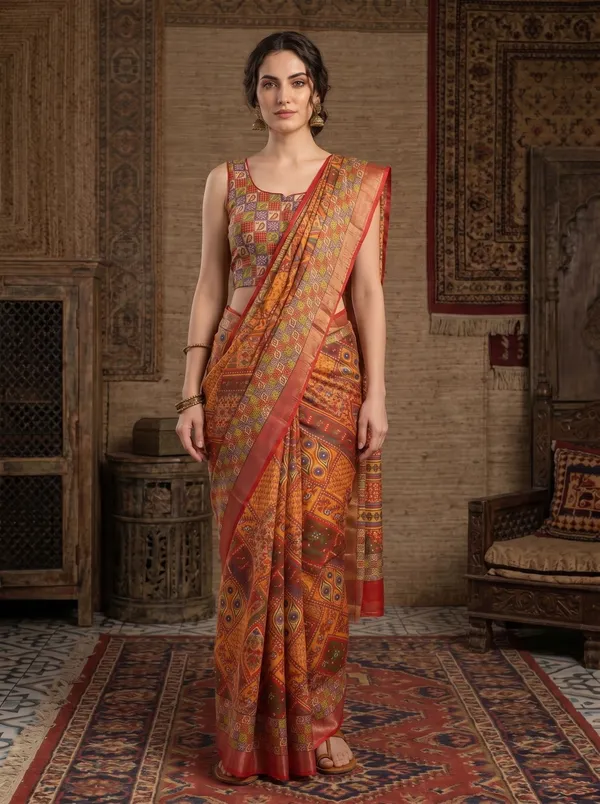 Multi_Color_Digital_Printed_Art_Silk_Cotton_Saree_with_Silver_Zari_Border