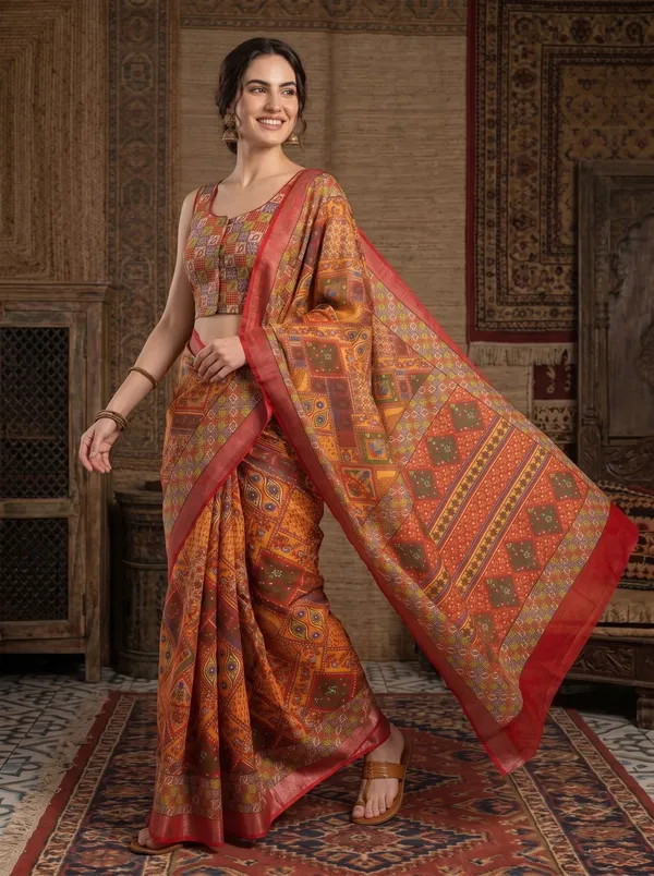 Multi_Color_Digital_Printed_Art_Silk_Cotton_Saree_with_Silver_Zari_Border
