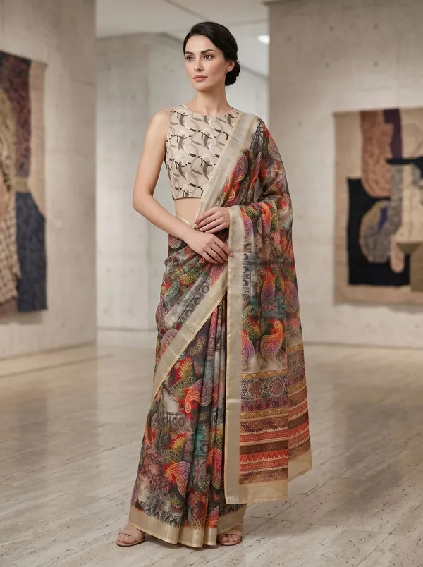 Multi_Color_Art_Silk_Cotton_Digital_Printed_Saree_with_Silver_Zari_Border