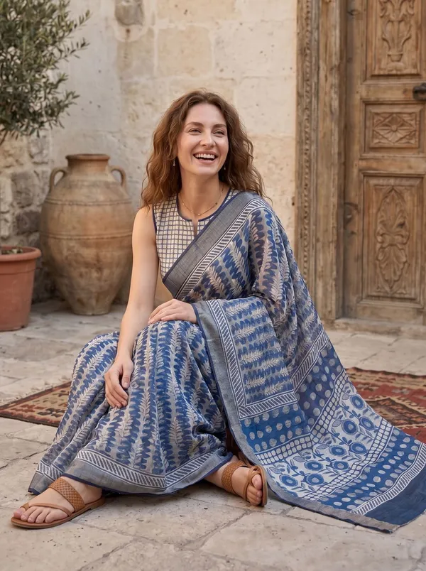 Blue_Digital_Printed_Art_Silk_Cotton_Saree_with_Silver_Zari_Border