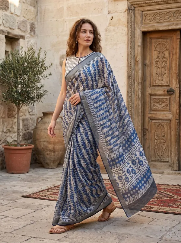 Blue_Digital_Printed_Art_Silk_Cotton_Saree_with_Silver_Zari_Border