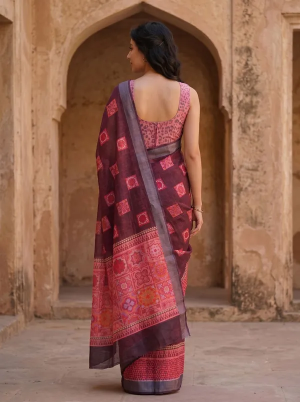 Maroon_Art_Silk_Cotton_Saree_with_Digital_Print_&_Silver_Zari_Border