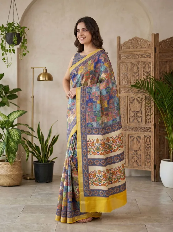 Multi-Color_Art_Silk_Cotton_Saree_with_Silver_Zari_Border_&_Digital_Print