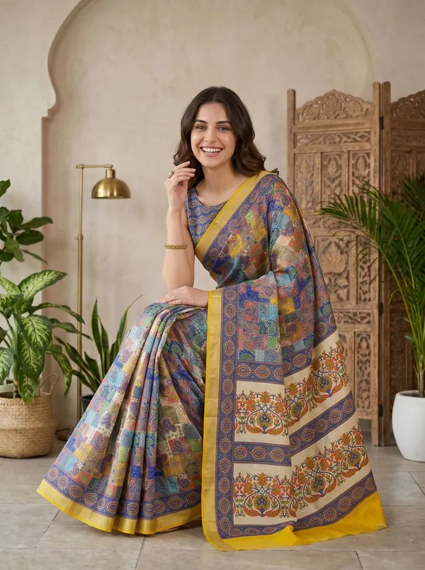 Multi-Color_Art_Silk_Cotton_Saree_with_Silver_Zari_Border_&_Digital_Print