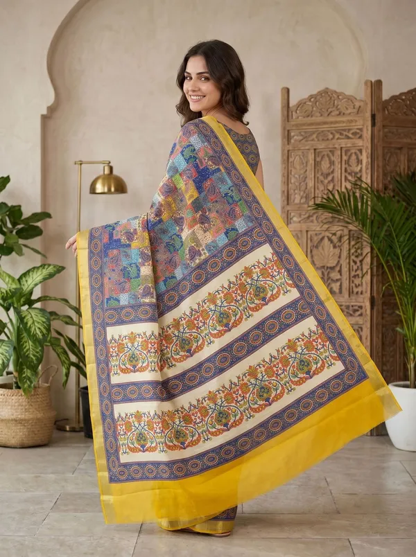 Multi-Color_Art_Silk_Cotton_Saree_with_Silver_Zari_Border_&_Digital_Print