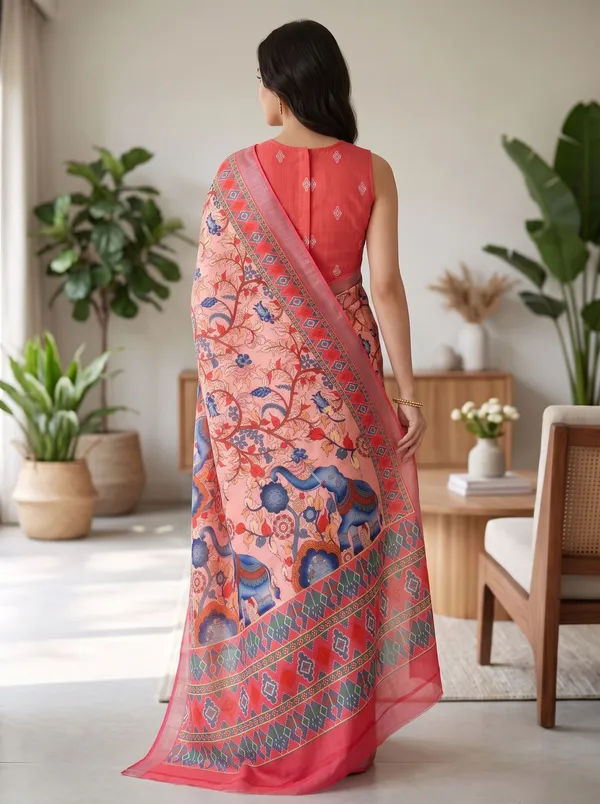 Pink_Digital_Print_Art_Silk_Cotton_Saree_|_Elephant_&_Floral_Print