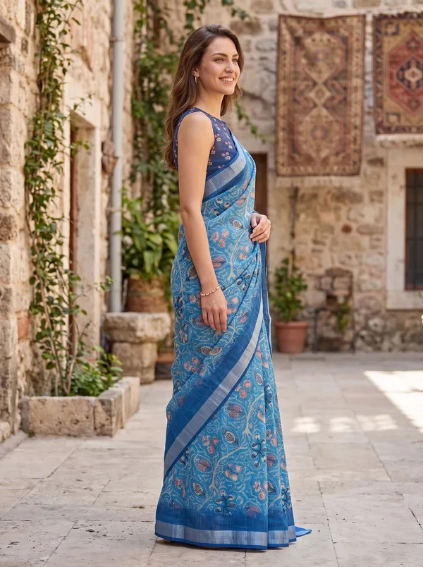 Blue_Art_Silk_Cotton_Digital_Print_Saree_with_Floral_Design_&_Silver_Zari_Border
