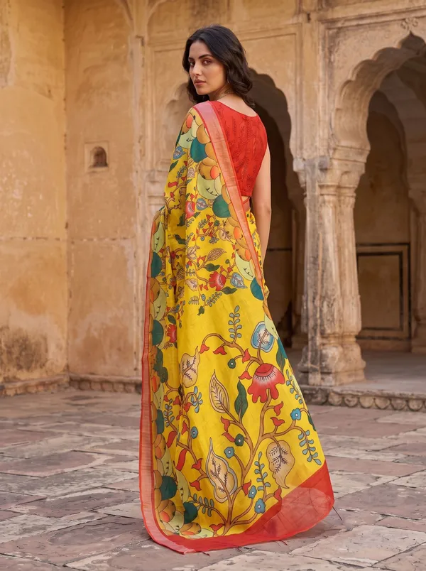 Yellow_Art_Silk_Digital_Print_Saree_with_Floral_Motifs_&_Red_Silver_Zari_Border