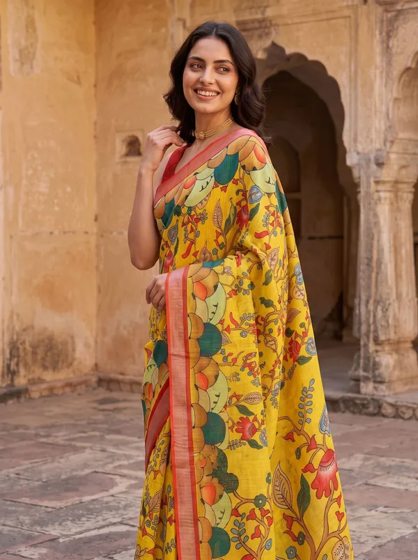 Yellow_Art_Silk_Digital_Print_Saree_with_Floral_Motifs_&_Red_Silver_Zari_Border