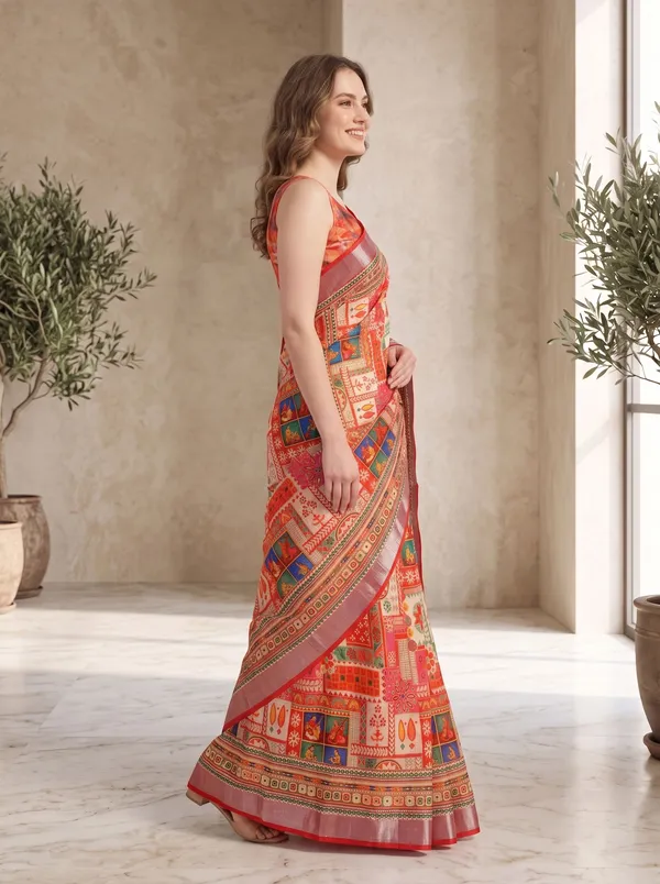 Multi_Digital_Print_Art_Silk_Cotton_Saree_with_Red_Silver_Zari_Border