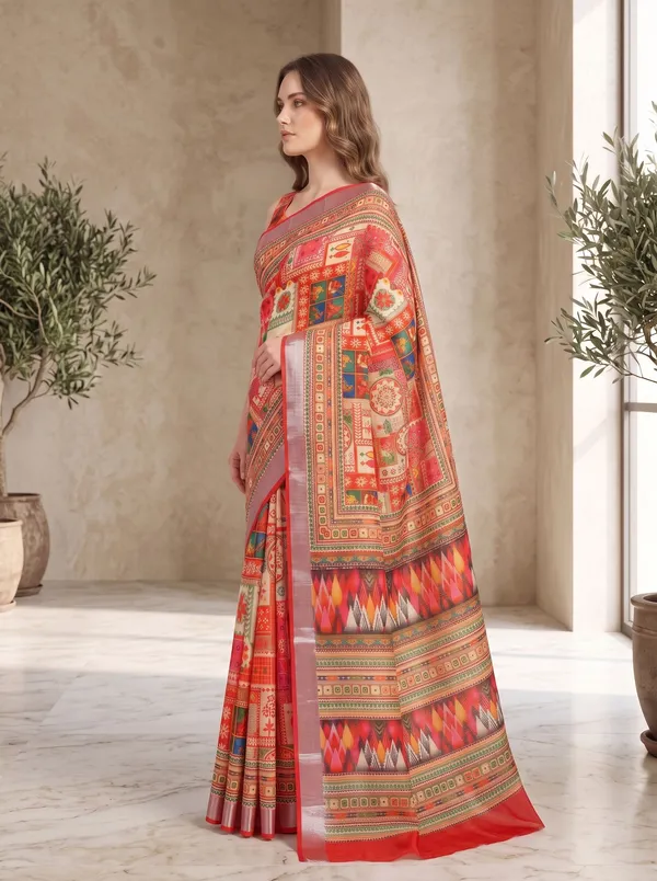 Multi_Digital_Print_Art_Silk_Cotton_Saree_with_Red_Silver_Zari_Border