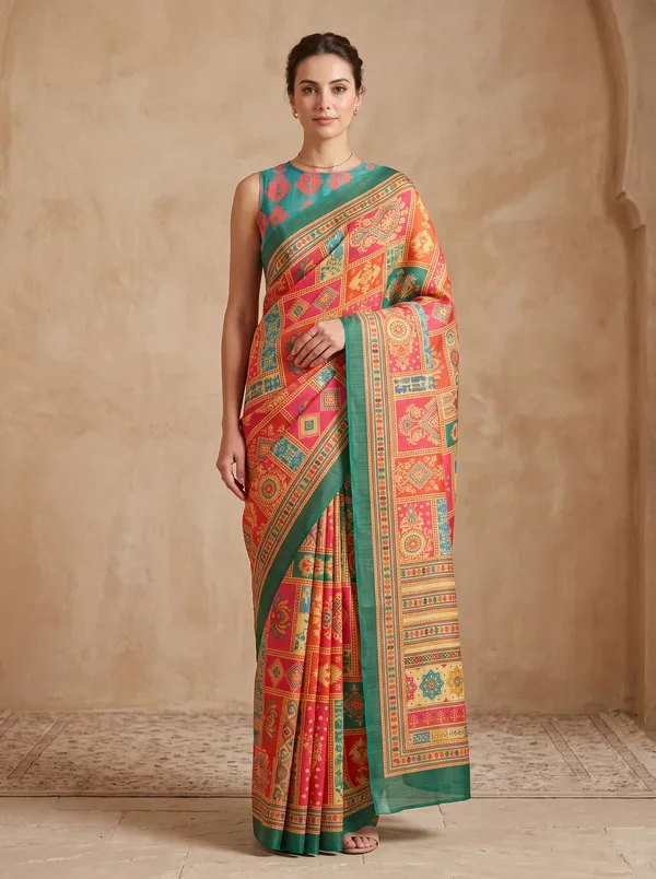 Vibrant_Multi-color_Digital_Print_Art_Silk_Cotton_Saree_with_Silver_Zari_Border
