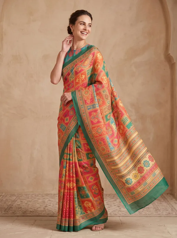 Vibrant_Multi-color_Digital_Print_Art_Silk_Cotton_Saree_with_Silver_Zari_Border