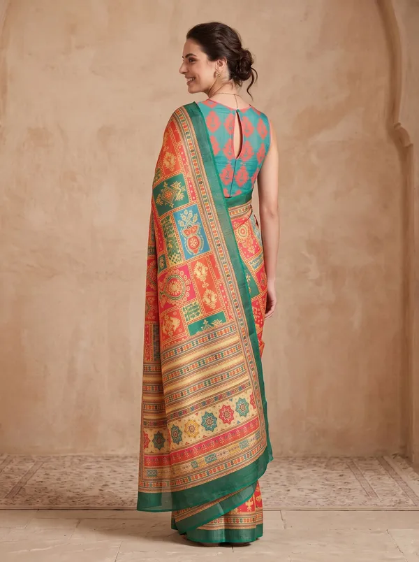 Vibrant_Multi-color_Digital_Print_Art_Silk_Cotton_Saree_with_Silver_Zari_Border