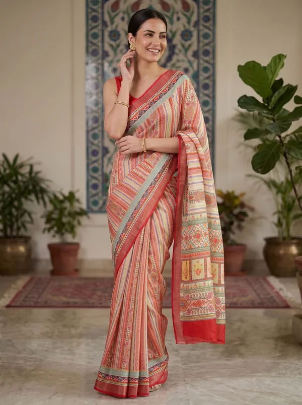 Multi-Color_Art_Silk_Cotton_Digital_Print_Saree_with_Red_&_Silver_Zari_Border