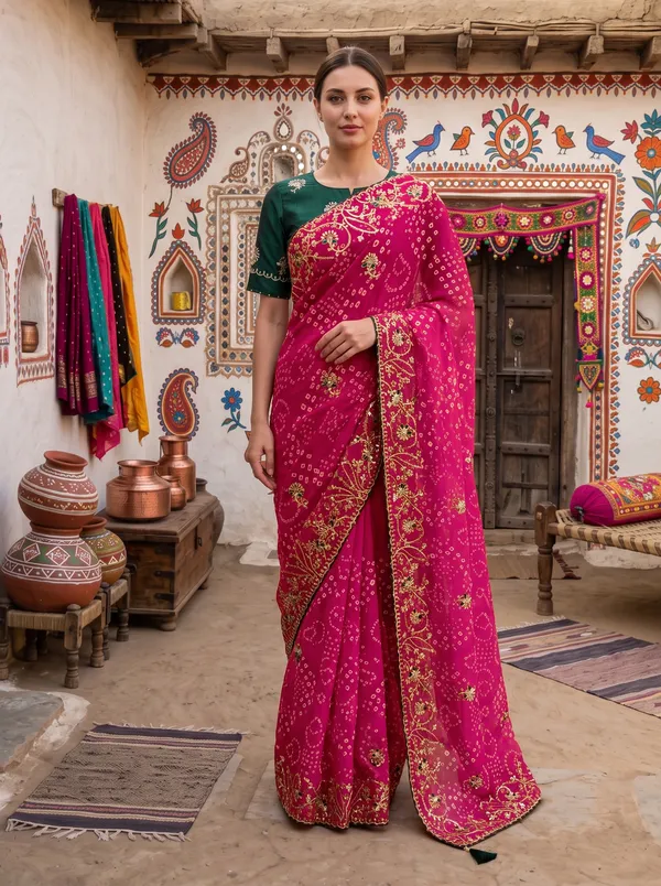 Women's_Embroidered_Georgette_Silk_Bandhani_Saree_with_Unstitched_Blouse