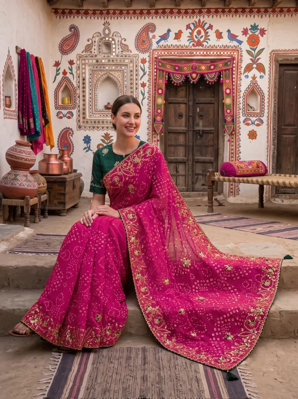 Women's_Embroidered_Georgette_Silk_Bandhani_Saree_with_Unstitched_Blouse