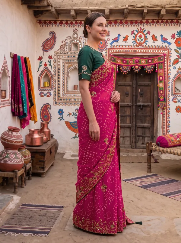 Women's_Embroidered_Georgette_Silk_Bandhani_Saree_with_Unstitched_Blouse