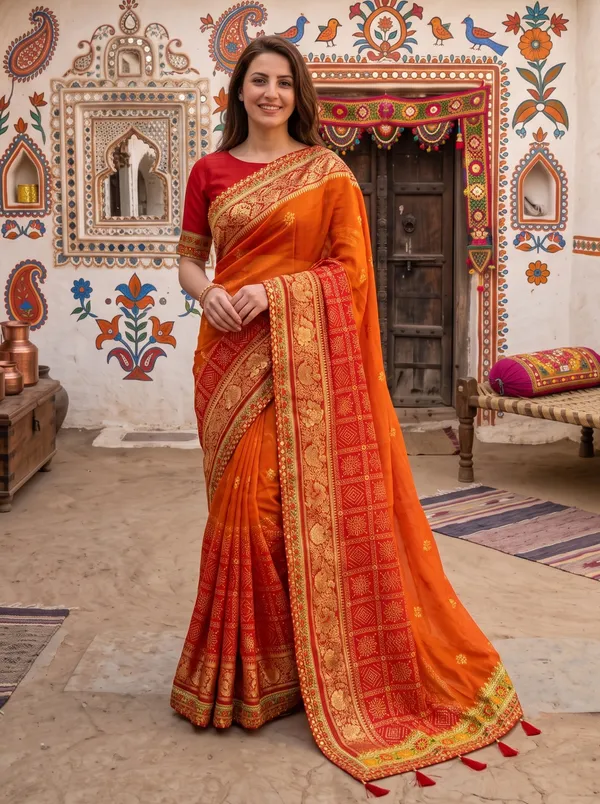 Women's_Georgette_Silk_Embroidered_Bandhani_Saree_with_Unstitched_Blouse
