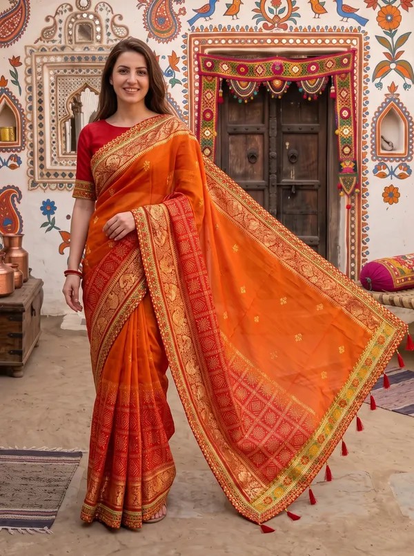Women's_Georgette_Silk_Embroidered_Bandhani_Saree_with_Unstitched_Blouse
