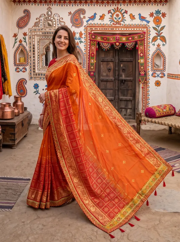 Women's_Georgette_Silk_Embroidered_Bandhani_Saree_with_Unstitched_Blouse