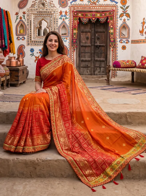Women's_Georgette_Silk_Embroidered_Bandhani_Saree_with_Unstitched_Blouse