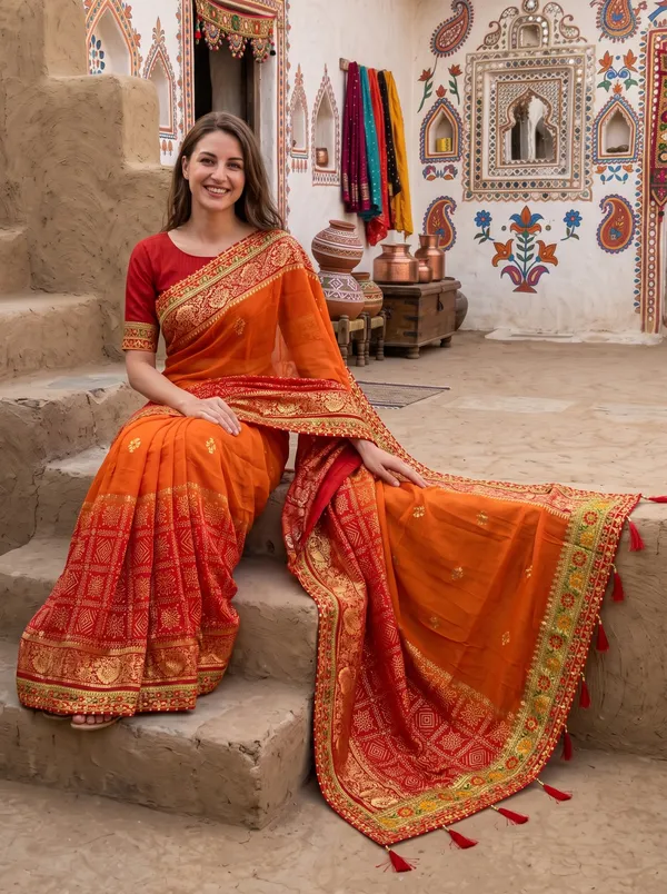 Women's_Georgette_Silk_Embroidered_Bandhani_Saree_with_Unstitched_Blouse