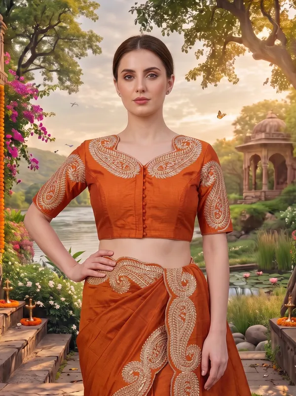 Rust_Orange_Georgette_Silk_Saree_with_Zari_&_Sequence_Embroidery