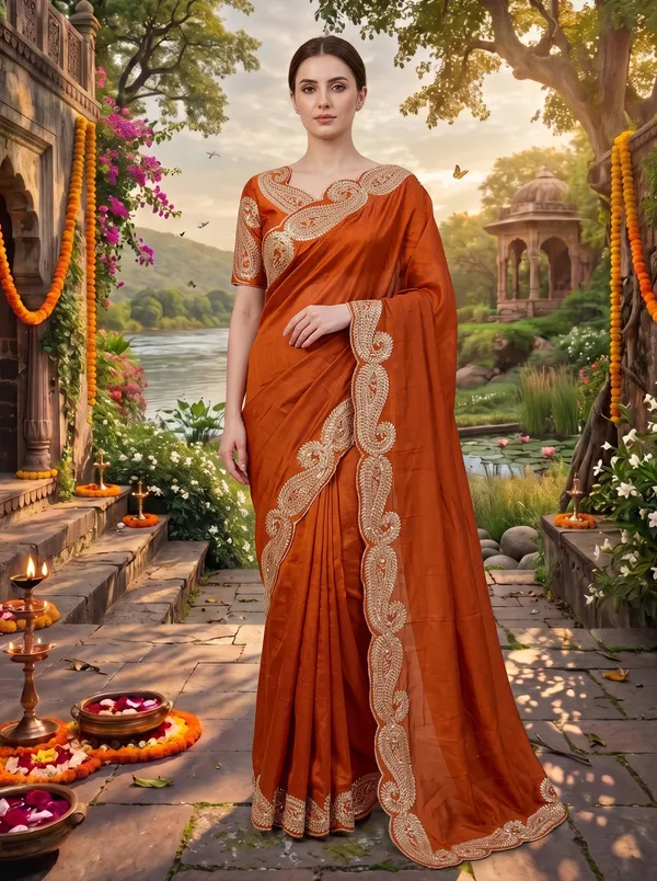 Rust_Orange_Georgette_Silk_Saree_with_Zari_&_Sequence_Embroidery