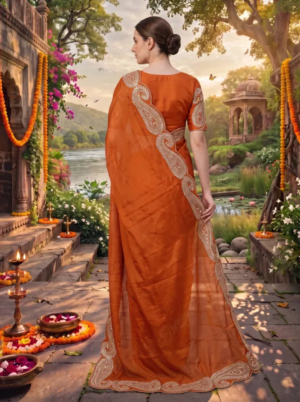 Rust_Orange_Georgette_Silk_Saree_with_Zari_&_Sequence_Embroidery