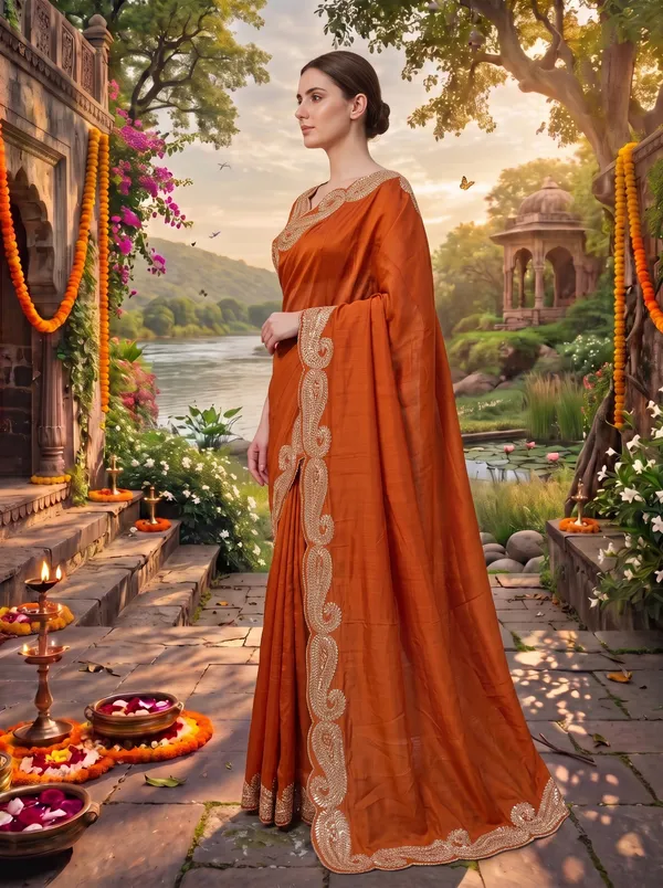 Rust_Orange_Georgette_Silk_Saree_with_Zari_&_Sequence_Embroidery