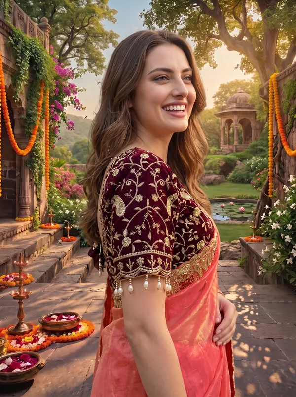 Women's_Georgette_Satin_Embroidered_Saree_with_Zari_&_Stitched_Blouse
