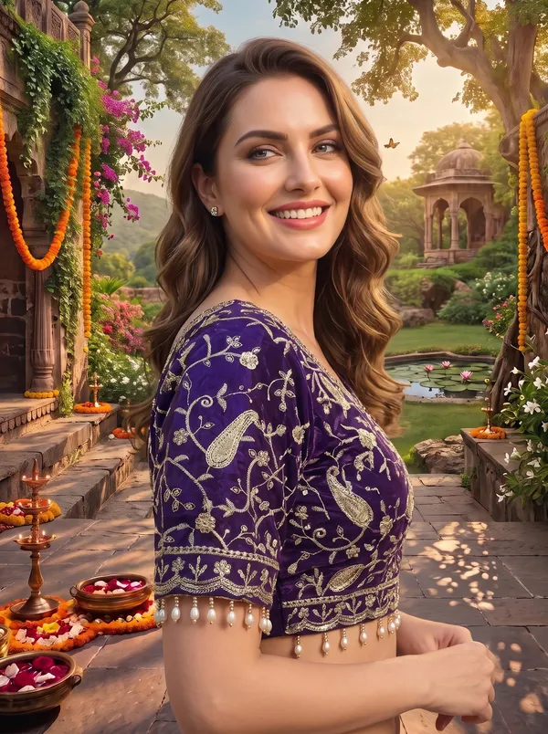 Women's_Georgette_Satin_Embroidered_Saree_with_Zari_&_Stitched_Blouse
