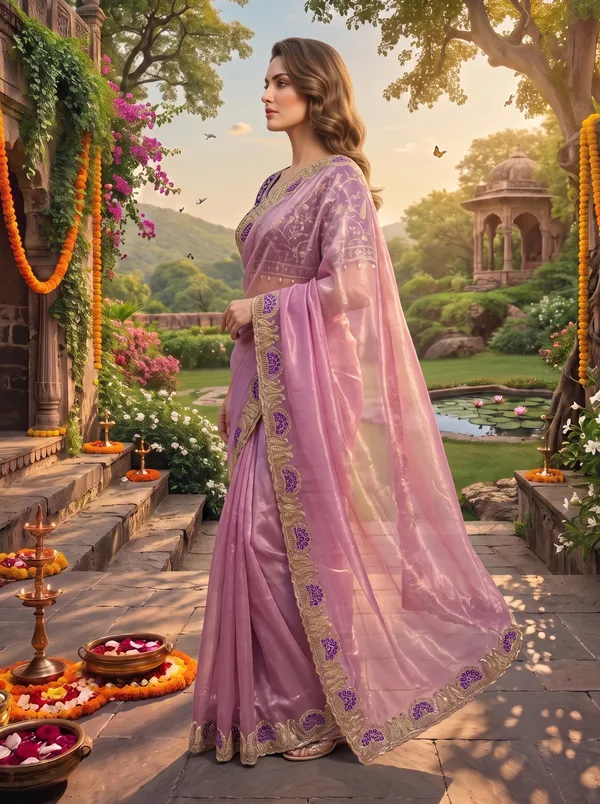 Women's_Georgette_Satin_Embroidered_Saree_with_Zari_&_Stitched_Blouse