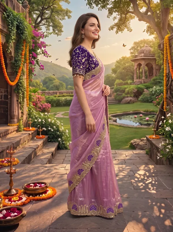Women's_Georgette_Satin_Embroidered_Saree_with_Zari_&_Stitched_Blouse