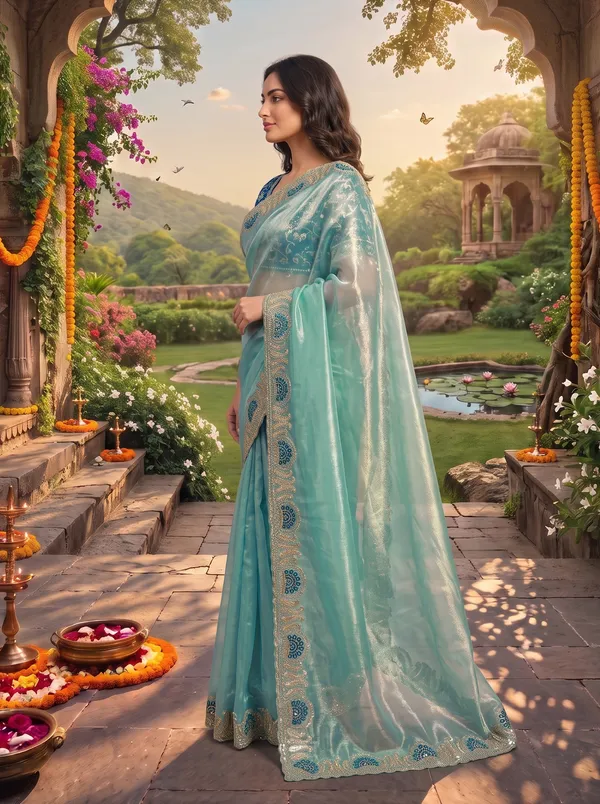 Women's_Georgette_Satin_Embroidered_Saree_with_Zari_&_Stitched_Blouse