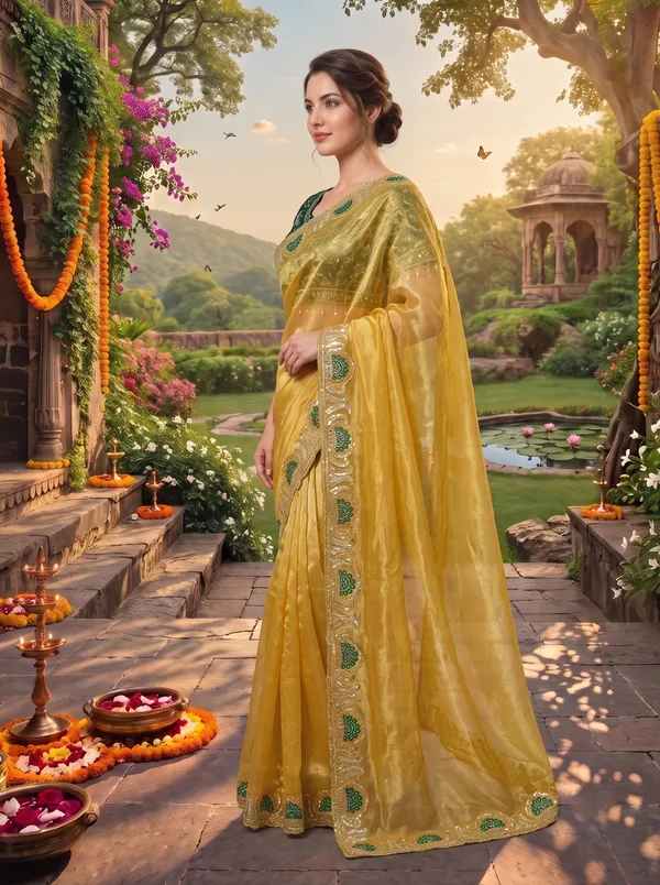 Women's_Georgette_Satin_Embroidered_Saree_with_Zari_&_Stitched_Blouse