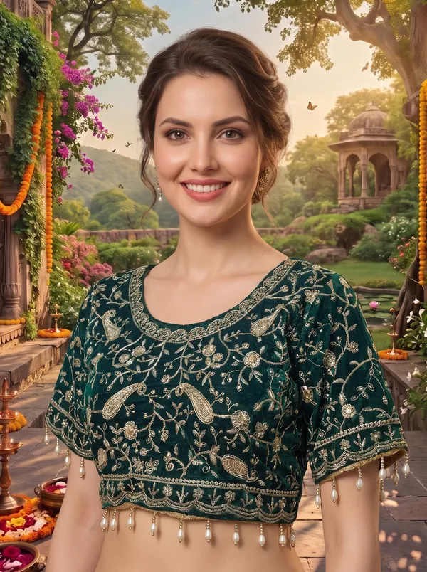 Women's_Georgette_Satin_Embroidered_Saree_with_Zari_&_Stitched_Blouse